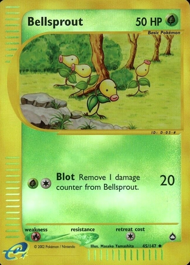 2003 Pokemon Aquapolis Bellsprout-Reverse Foil #45 TCG Card