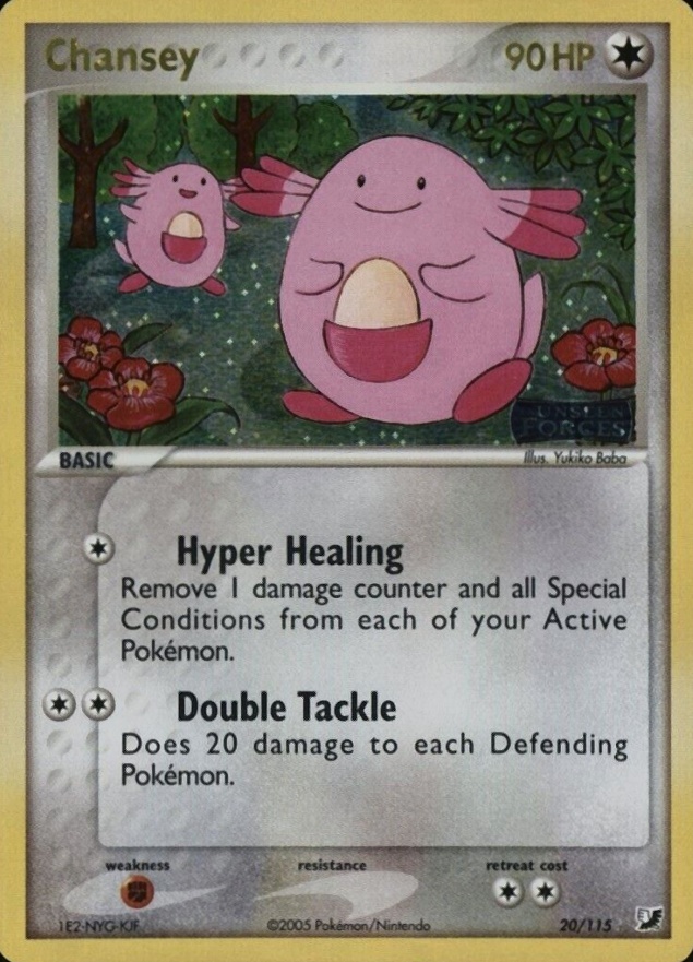 2005 Pokemon EX Unseen Forces Chansey-Reverse Foil #20 TCG Card