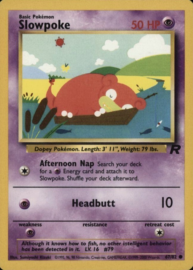 2000 Pokemon Rocket Slowpoke #67 TCG Card