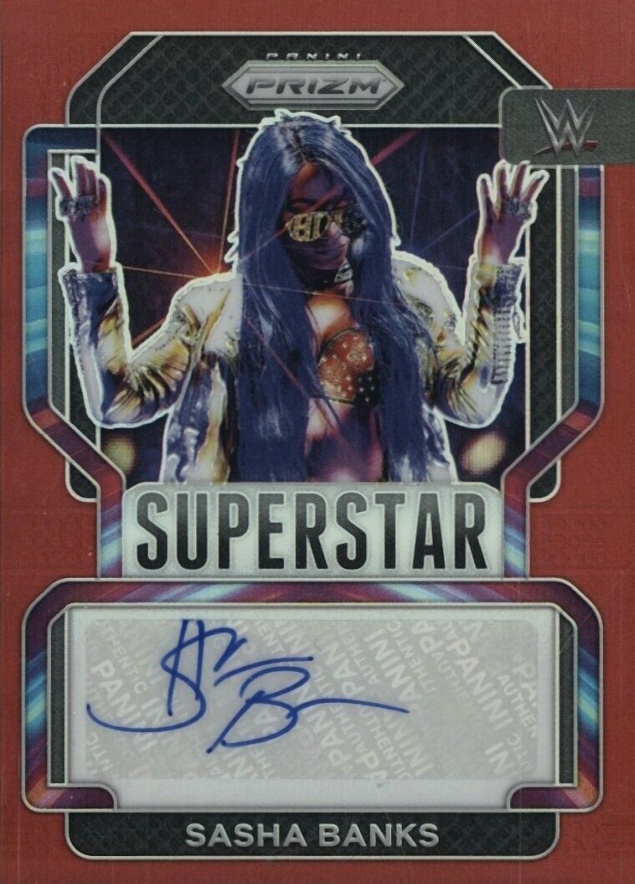 2022 Panini Prizm WWE Superstar Autographs Sasha Banks #SASBK Other Sports Card