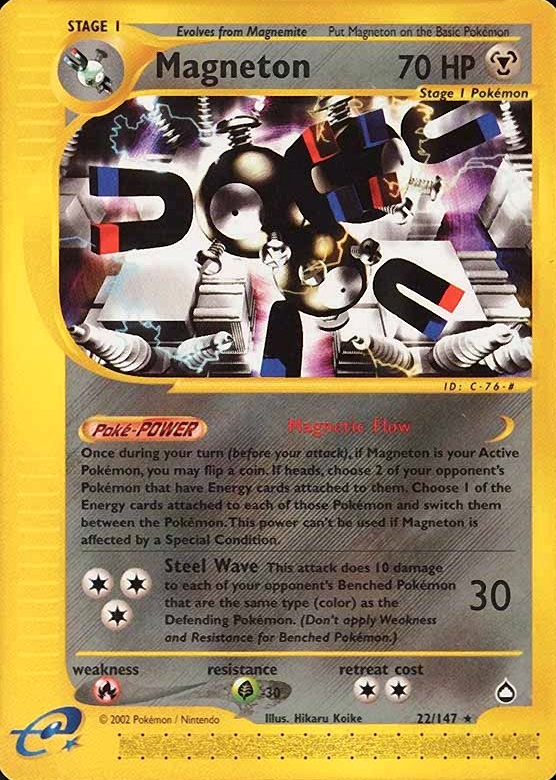 2003 Pokemon Aquapolis Magneton #22 TCG Card