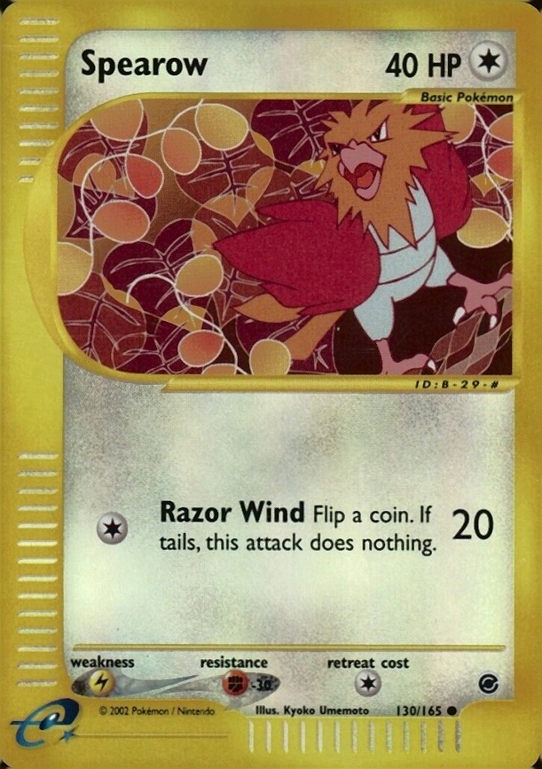 2002 Pokemon Expedition Spearow-Reverse Foil #130 TCG Card