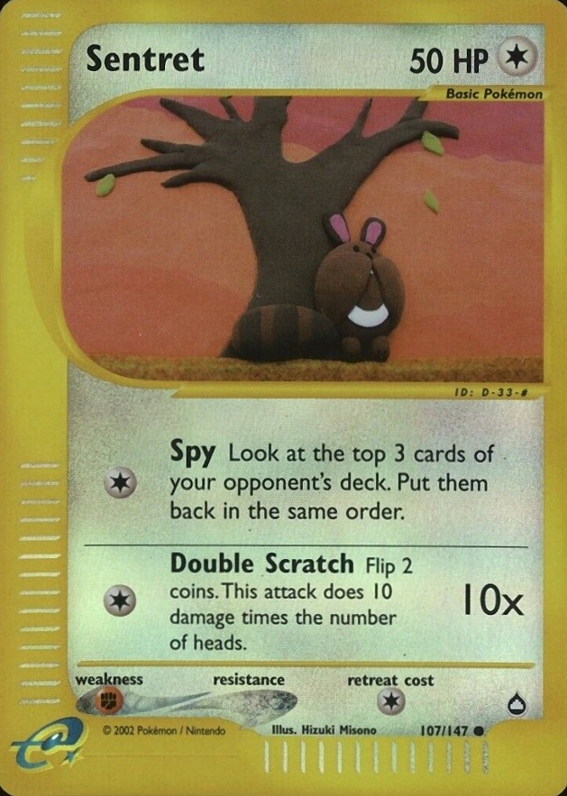 2003 Pokemon Aquapolis Sentret #107 TCG Card