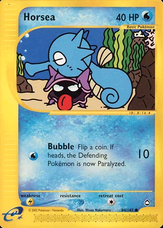 2003 Pokemon Aquapolis Horsea #84 TCG Card