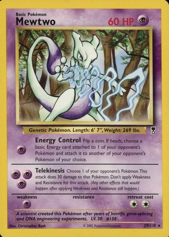 2002 Pokemon Legendary Collection  Mewtwo #29 TCG Card