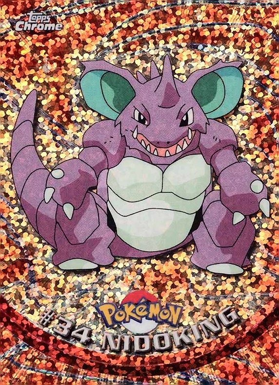 2000 Topps Chrome Pokemon T.V. Nidoking #34 TCG Card