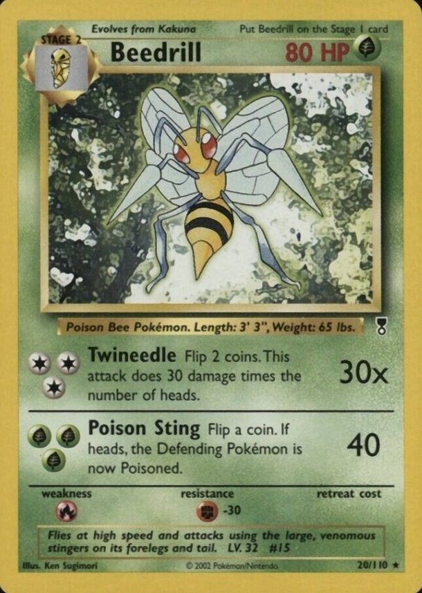 2002 Pokemon Legendary Collection  Beedrill #20 TCG Card