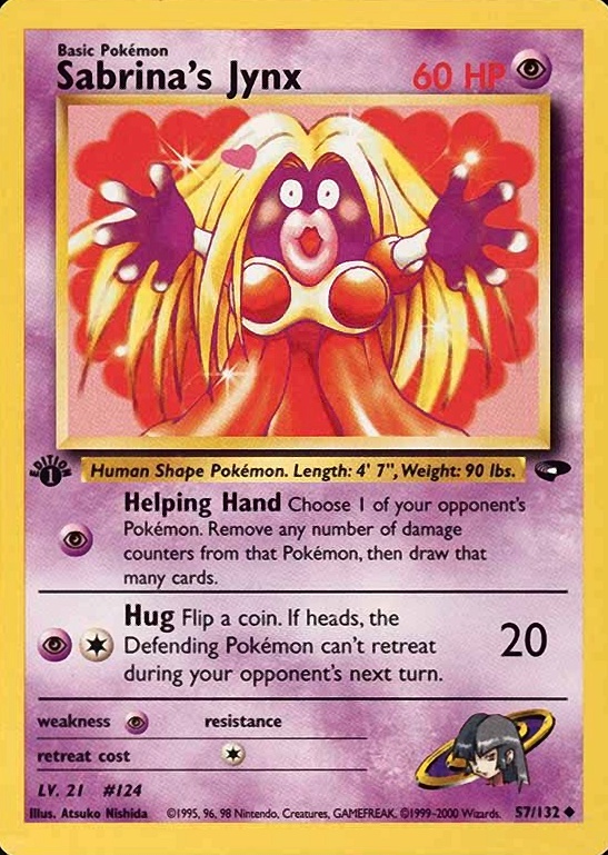 2000 Pokemon Gym Challenge Sabrina's Jynx #57 TCG Card