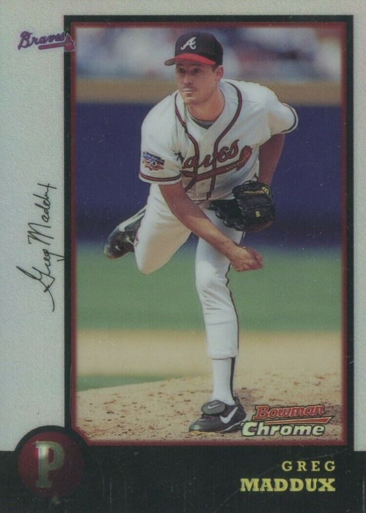 1998 Bowman Chrome Greg Maddux #16 Baseball Card