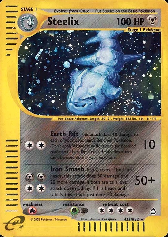 2003 Pokemon Aquapolis Steelix-Holo #H23 TCG Card