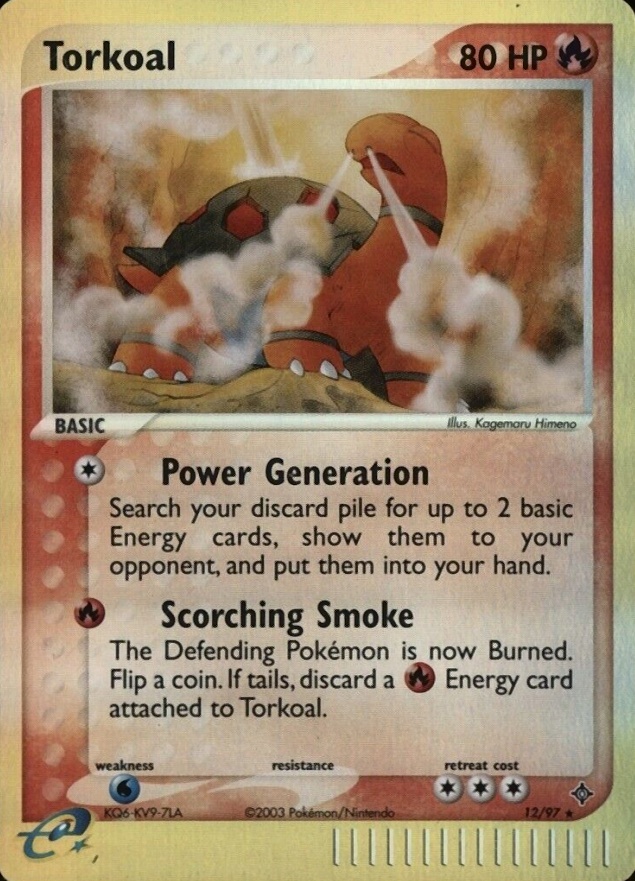 2003 Pokemon EX Dragon Torkoal-Reverse Foil #12 TCG Card