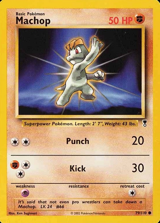 2002 Pokemon Legendary Collection  Machop #79 TCG Card