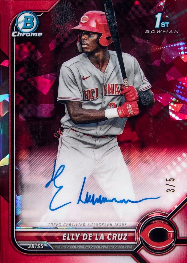 2022 Bowman Sapphire Edition Chrome Prospect Autographs Elly de La Cruz #ED Baseball Card