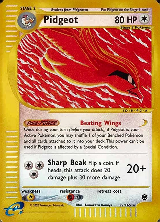 2002 Pokemon Expedition Pidgeot-Reverse Foil #59 TCG Card