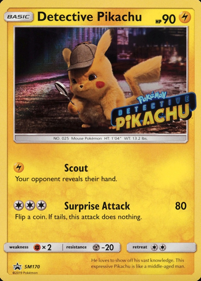 2019 Pokemon SM Black Star Promo Detective Pikachu-Holo #SM170 TCG Card