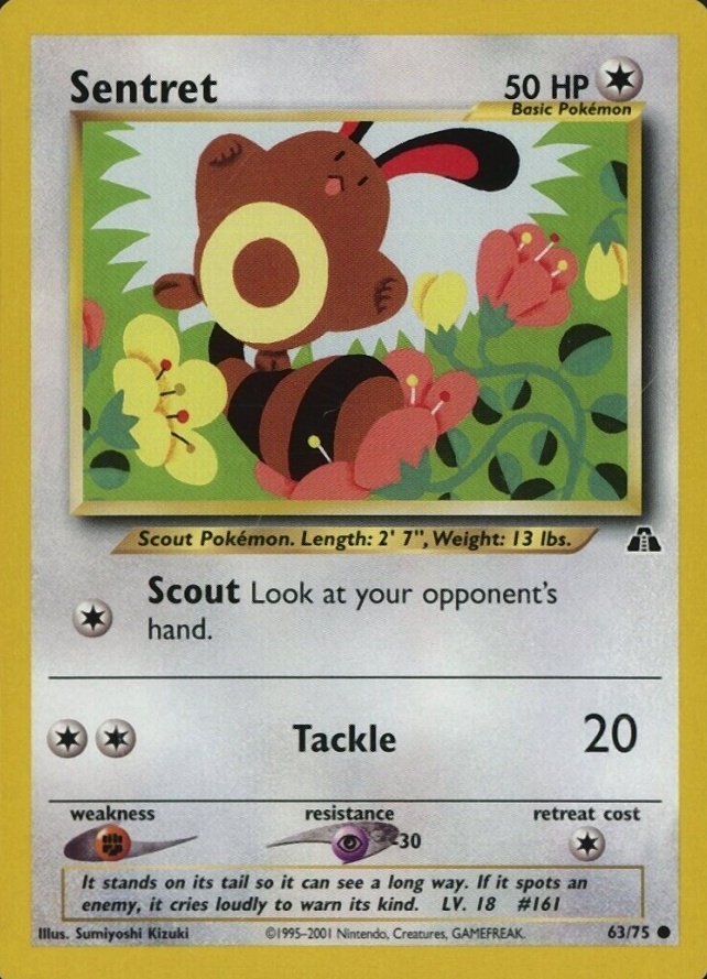 2001 Pokemon Neo Discovery Sentret #63 TCG Card