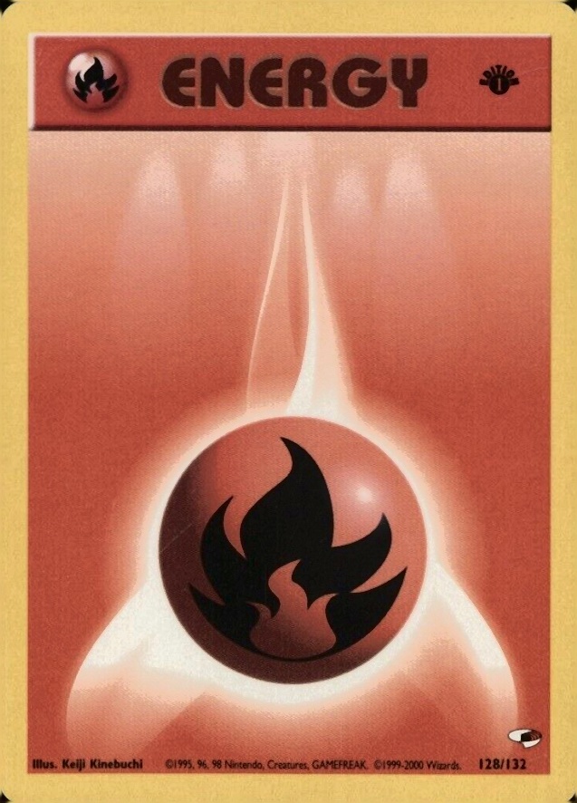 2000 Pokemon Gym Heroes  Fire Energy #128 TCG Card