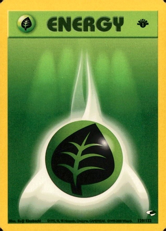 2000 Pokemon Gym Heroes  Grass Energy #129 TCG Card