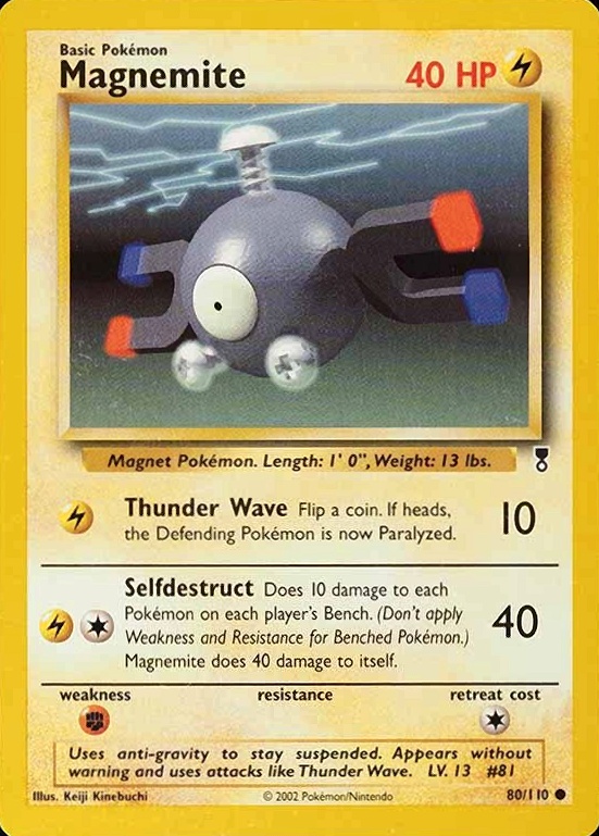 2002 Pokemon Legendary Collection  Magnemite #80 TCG Card