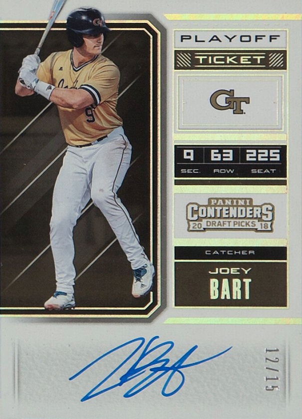 2018 Panini Contenders Draft Picks Draft Ticket Autograph Joey Bart #7 Baseball Card