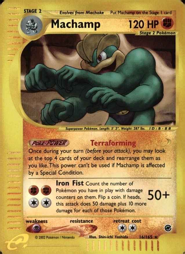 2002 Pokemon Expedition Machamp-Reverse Foil #16 TCG Card