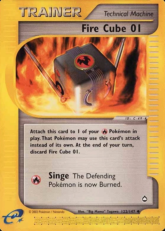 2003 Pokemon Aquapolis Fire Cube 01 #122 TCG Card