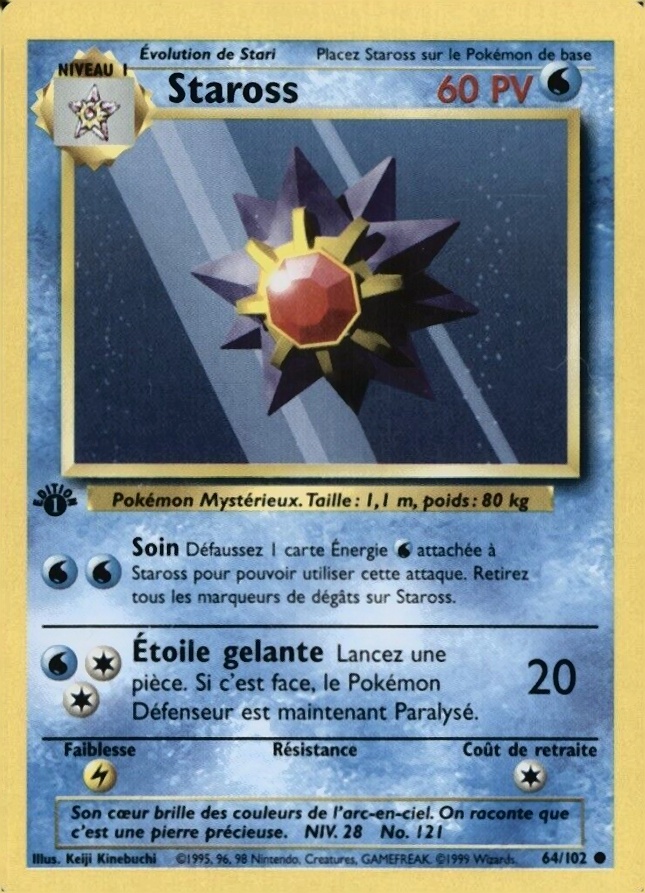 1999 Pokemon French Staross #64 TCG Card