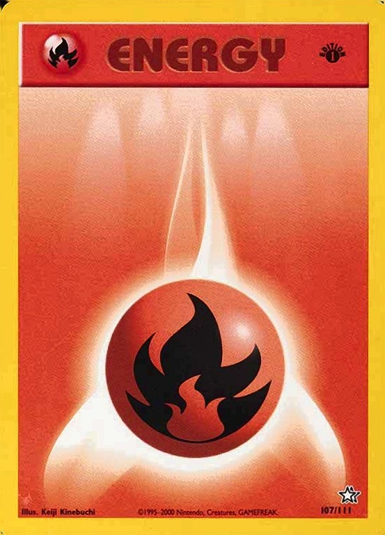 2000 Pokemon Neo Genesis 1st Edition Fire Energy #107 TCG Card