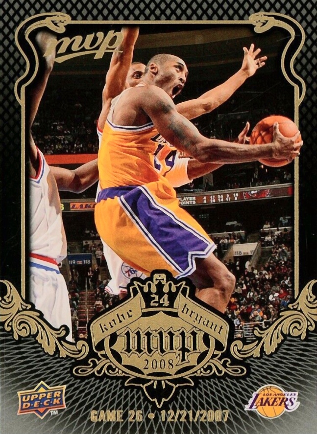 Kobe Bryant Basketball Card MVP 2008 Game 99 Los Angeles Lakers