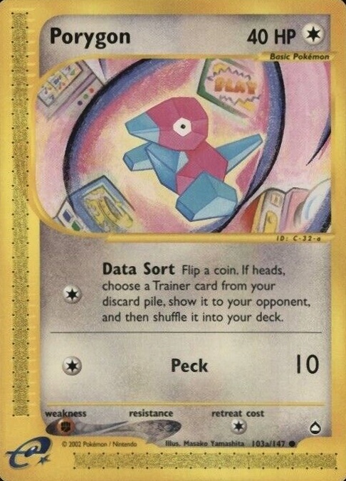 2003 Pokemon Aquapolis Porygon #103a TCG Card