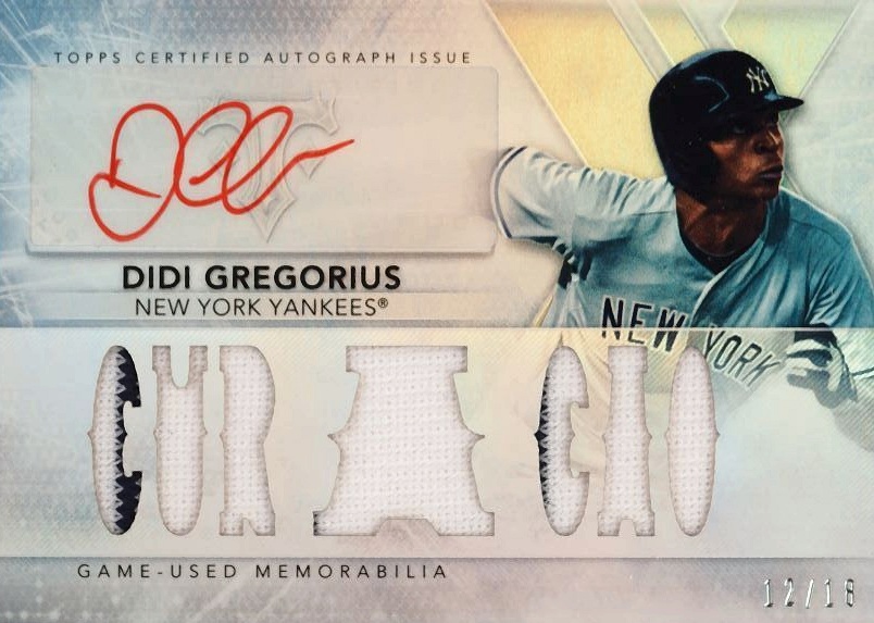 2015 Topps Triple Threads Autograph Relics Didi Gregorius #DG3 Baseball Card