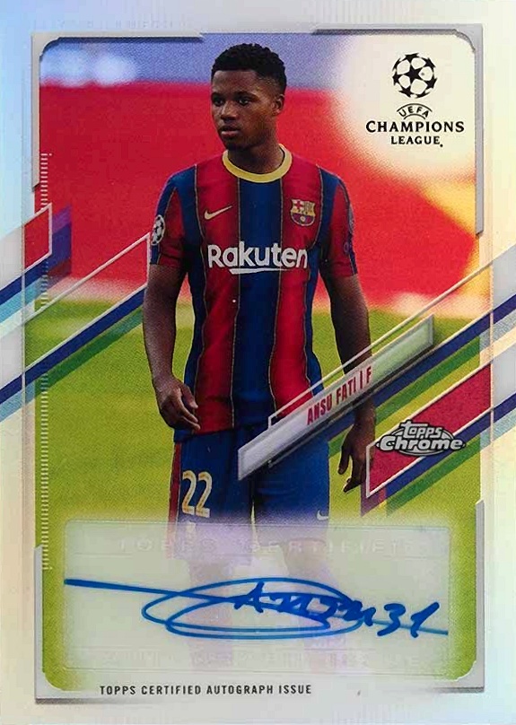 2020 Topps Chrome UEFA Champions League Autographs Ansu Fati #AF Soccer Card