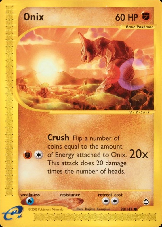 2003 Pokemon Aquapolis Onix #98 TCG Card