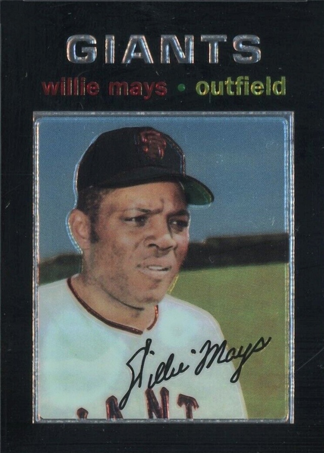 1997 Topps Willie Mays Finest 1971 Topps Reprint #25 Baseball Card