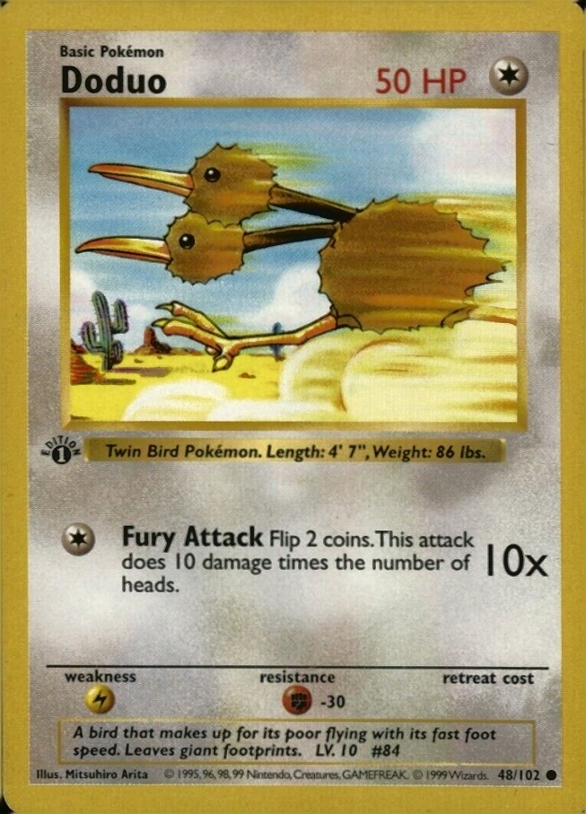 1999 Pokemon Game Doduo #48 TCG Card