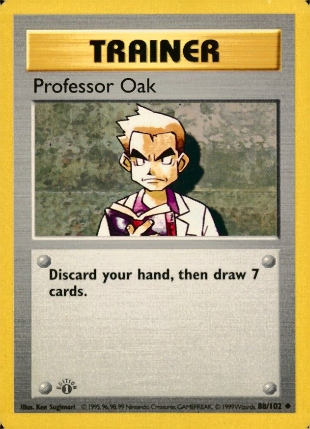 1999 Pokemon Game Professor Oak #88 TCG Card