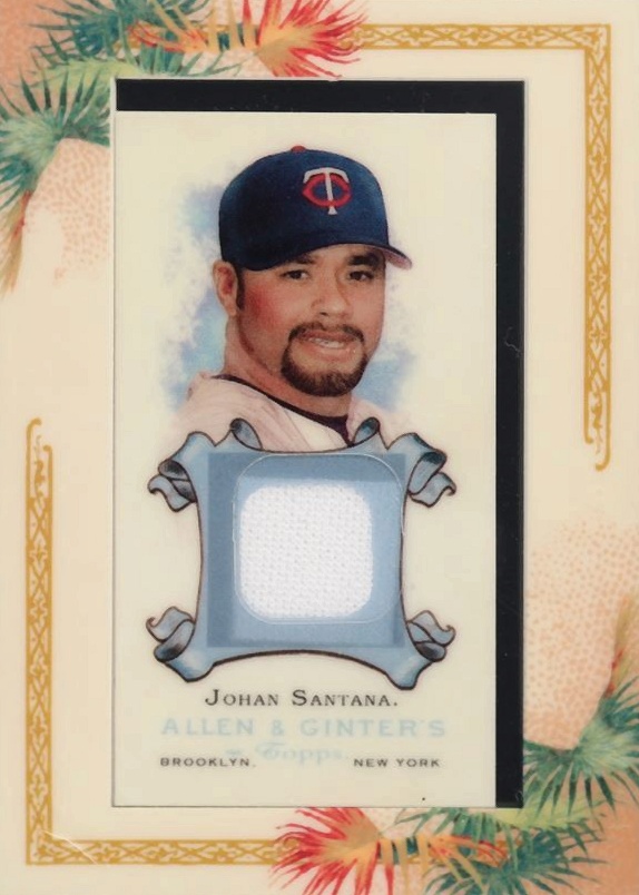 2006 Topps Allen & Ginter Framed Relics Johan Santana #AGRJS Baseball Card
