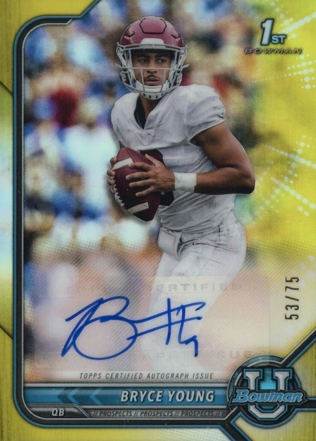 2021 Bowman University Chrome Prospect Autographs Bryce Young #BY Football Card