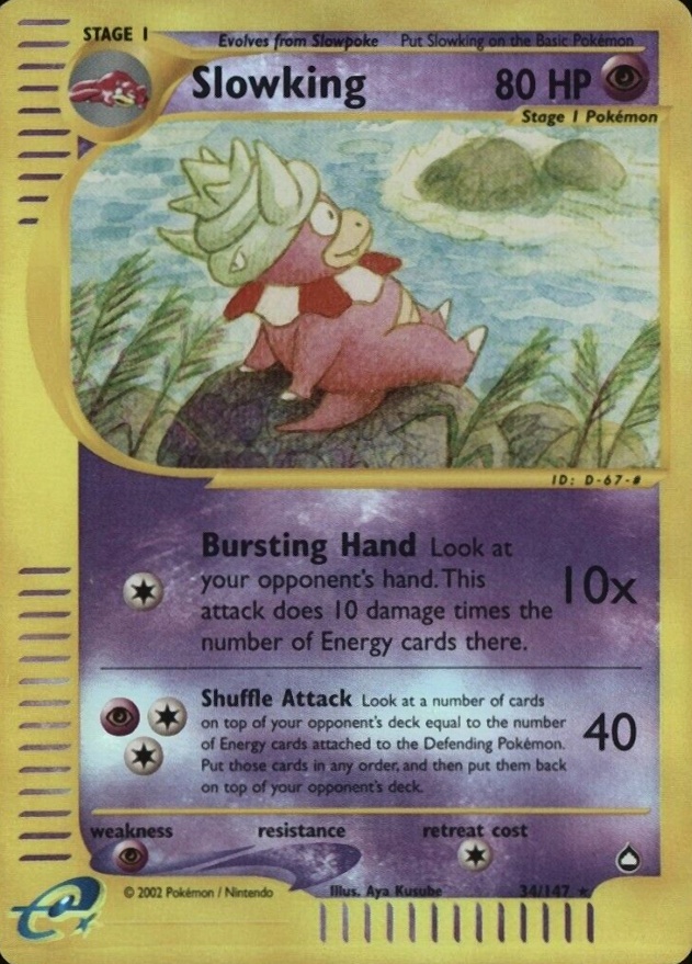 2003 Pokemon Aquapolis Slowking #34 TCG Card