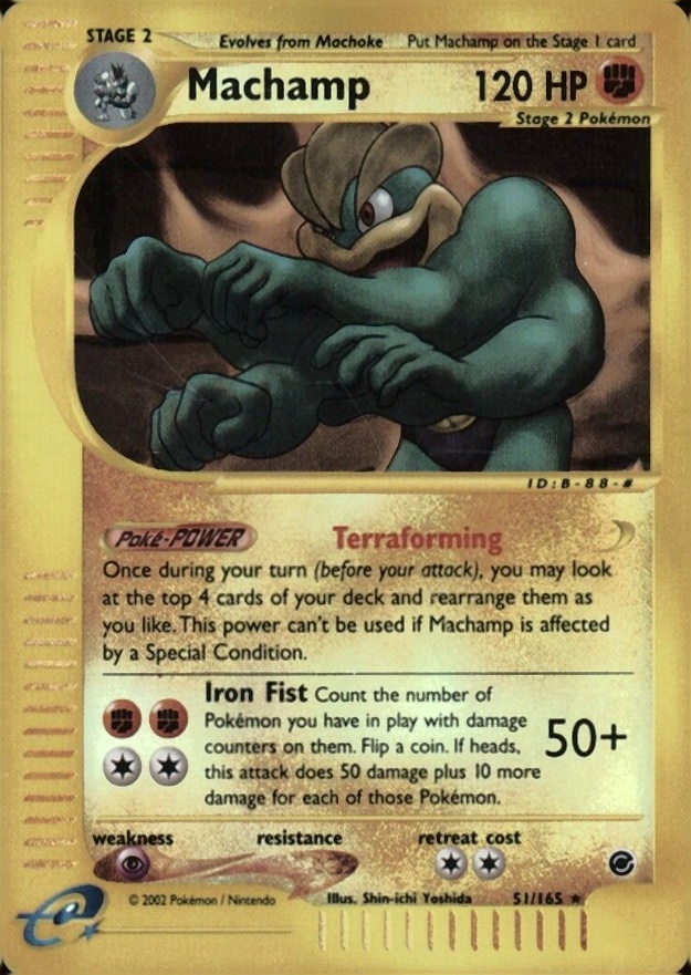 2002 Pokemon Expedition Machamp-Reverse Foil #51 TCG Card