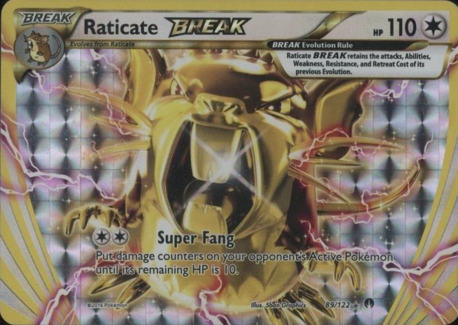2016 2016 Pokemon XY Breakpoint Raticate Break #89 TCG Card