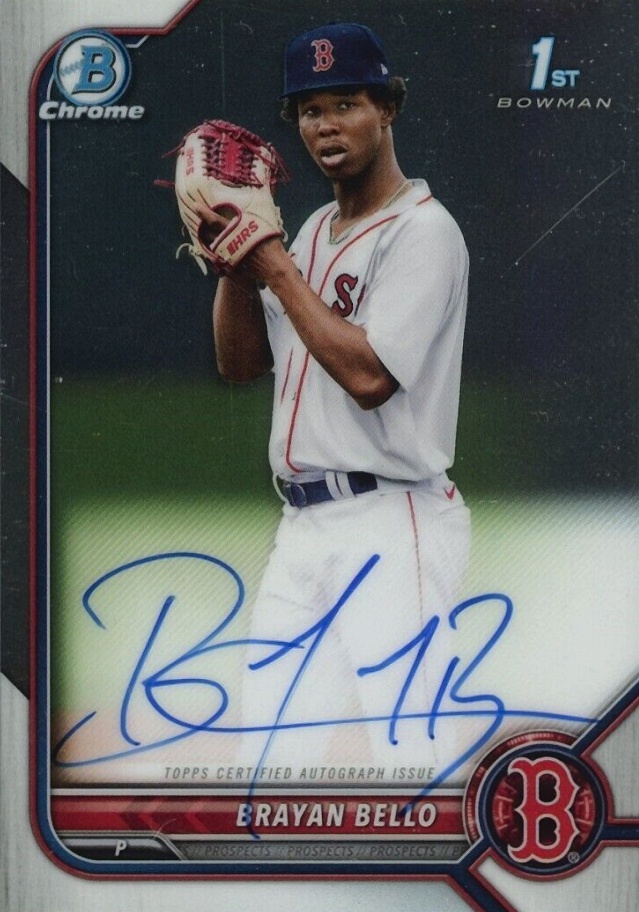 2022 Bowman Chrome Prospect Autographs Brayan Bello #CPABB Baseball Card
