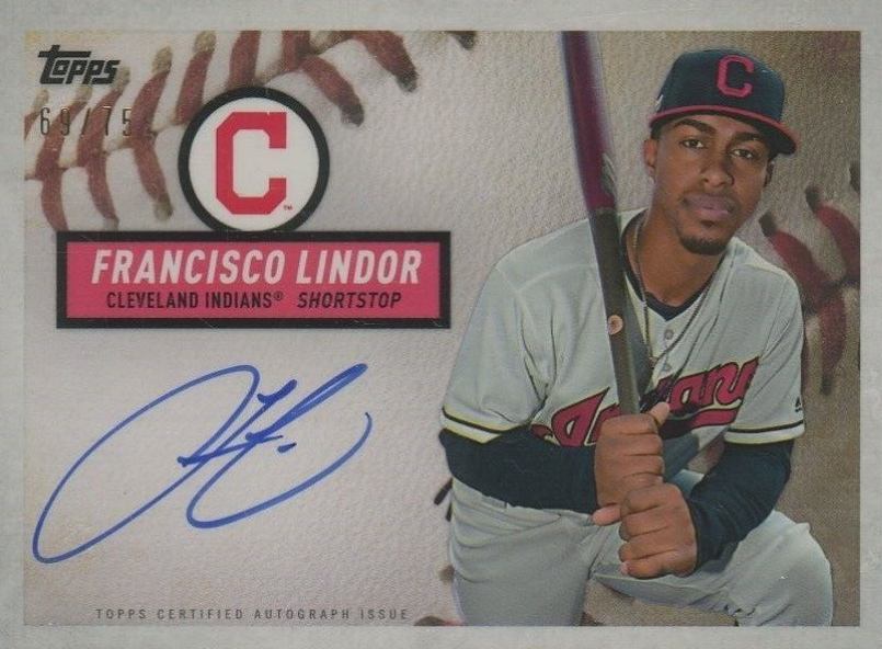 2019 Topps Brooklyn Collection Autographs Francisco Lindor #FLI Baseball Card