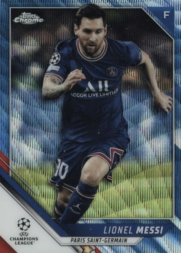 2021 Topps Chrome UEFA Champions League Lionel Messi #100 Soccer Card