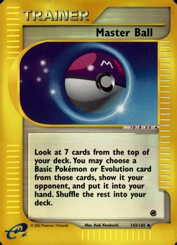 2002 Pokemon Expedition Master Ball-Reverse Foil #143 TCG Card
