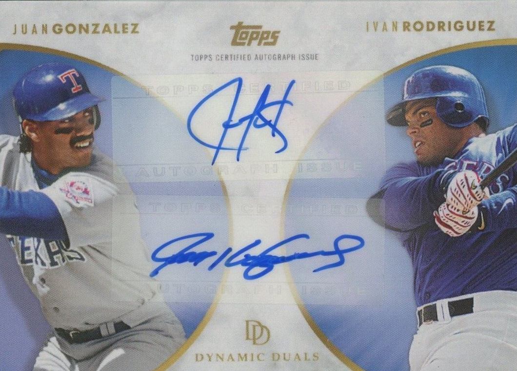 2022 Topps Dynamic Duals Ivan Rodriguez/Juan Gonzalez #18 Baseball Card