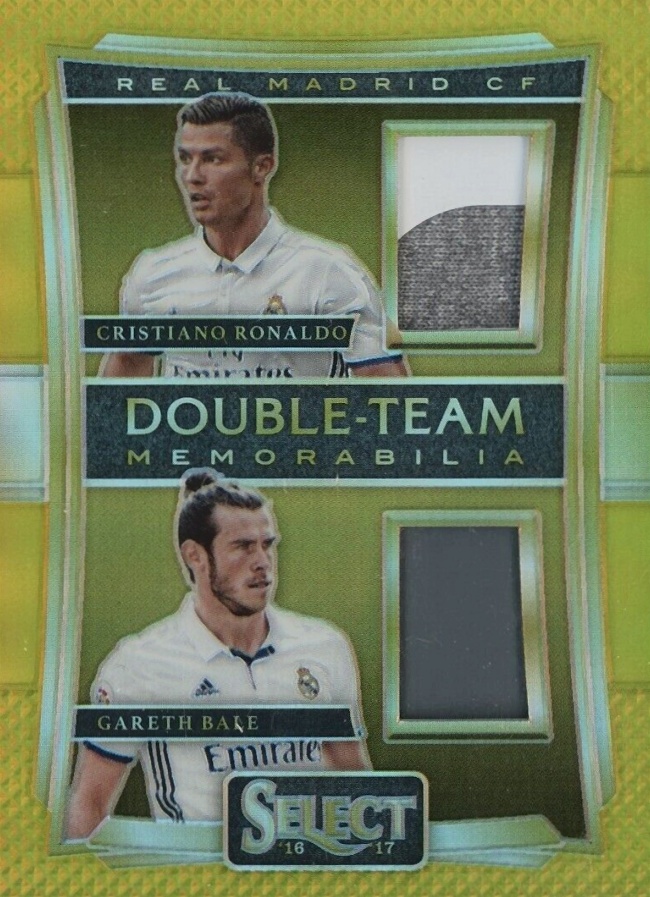 2016 Panini Select Double Team Memorabilia Cristiano Ronaldo/Gareth Bale #DT-RB Soccer Card
