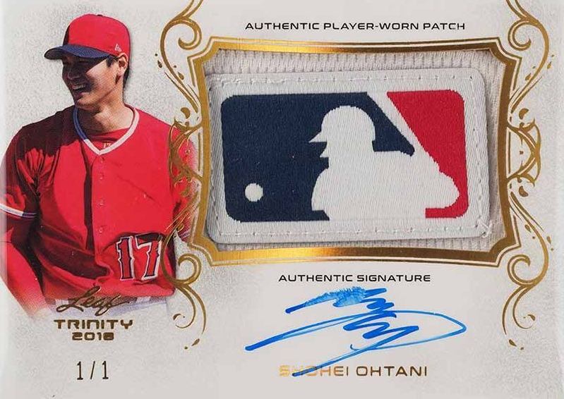 2018 Leaf Trinity Patch Autograph Shohei Ohtani #PA-SO1 Baseball Card
