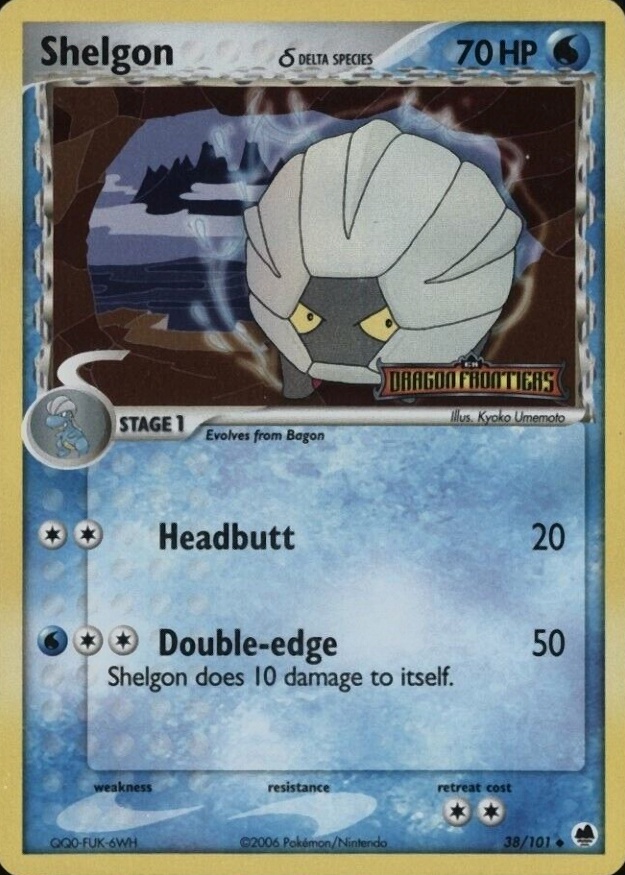 2006 Pokemon EX Dragon Frontiers Shelgon-Reverse Foil #38 TCG Card