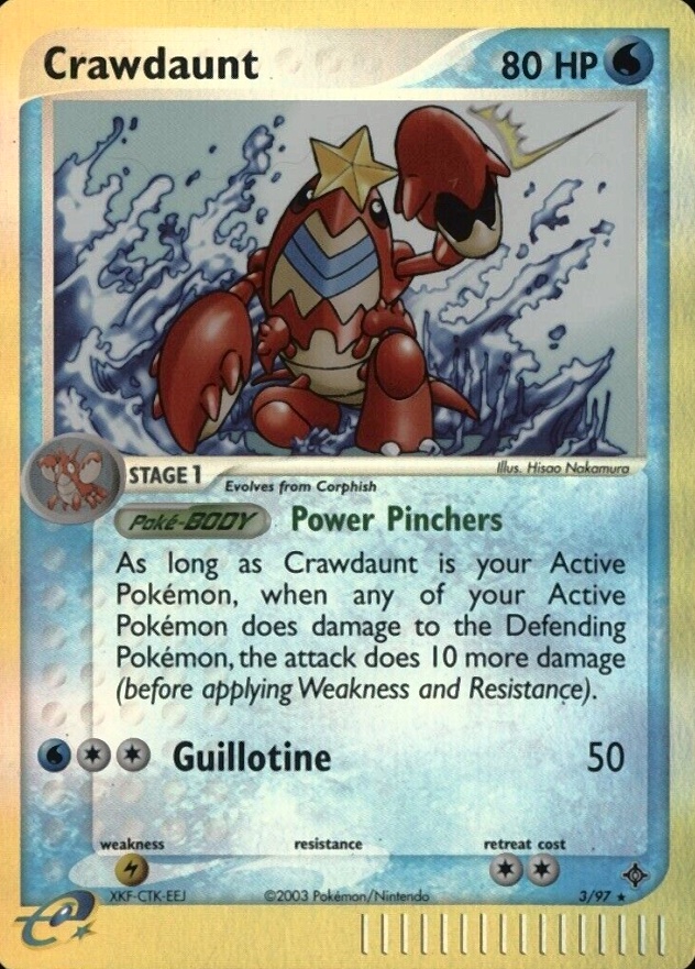 2003 Pokemon EX Dragon Crawdaunt-Reverse Foil #3 TCG Card